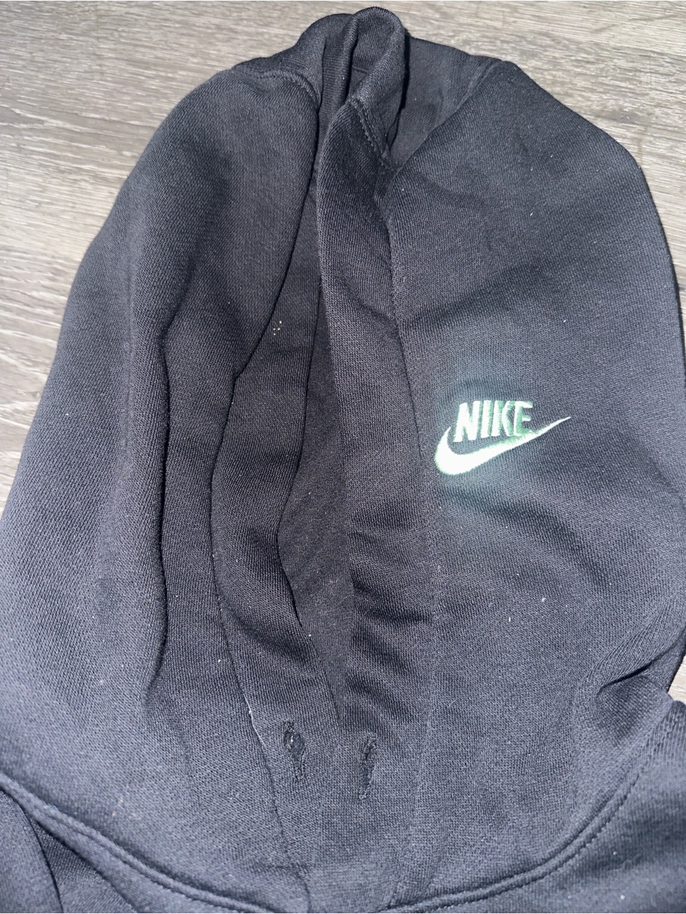 Nike Black Hoodie with Neon Green Logos - Picture 6 of 8